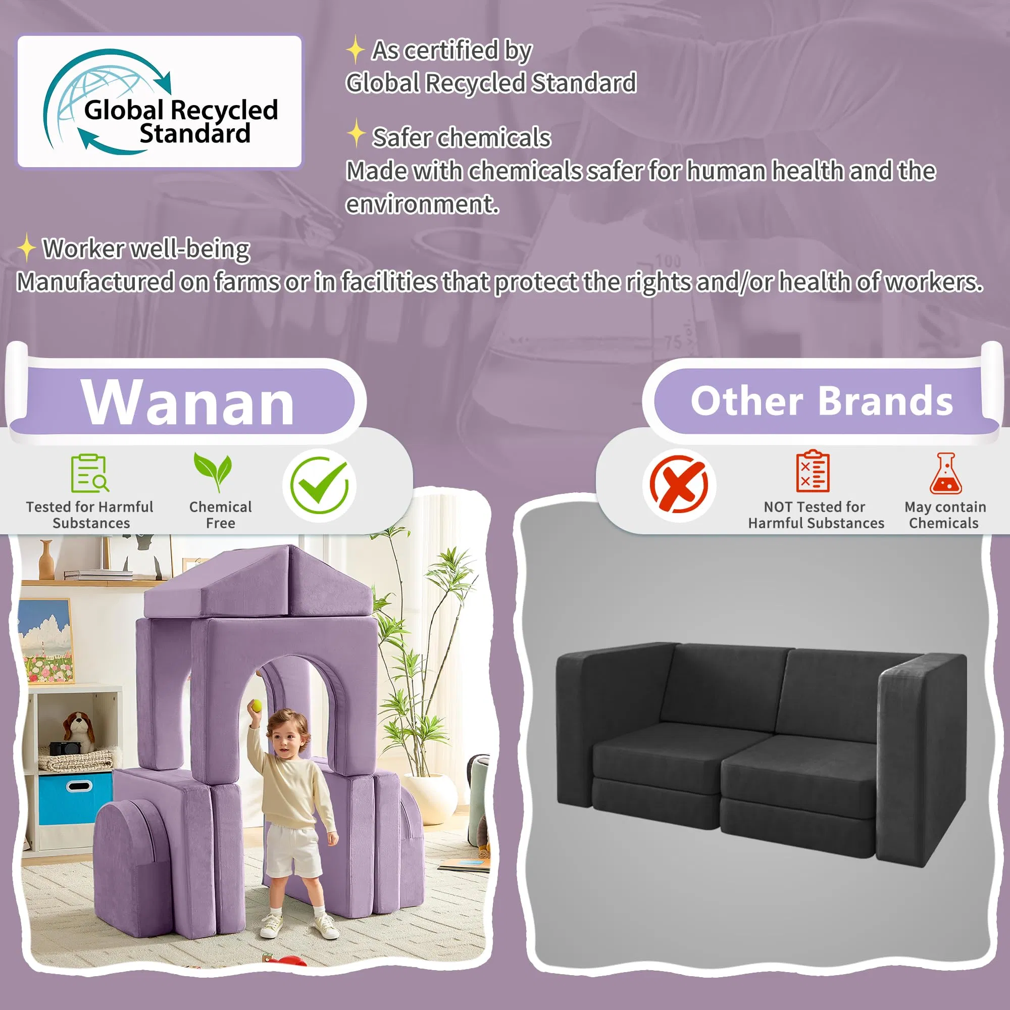 Sofá Modular Infantil Conversível Brincalhão e Aconchegante