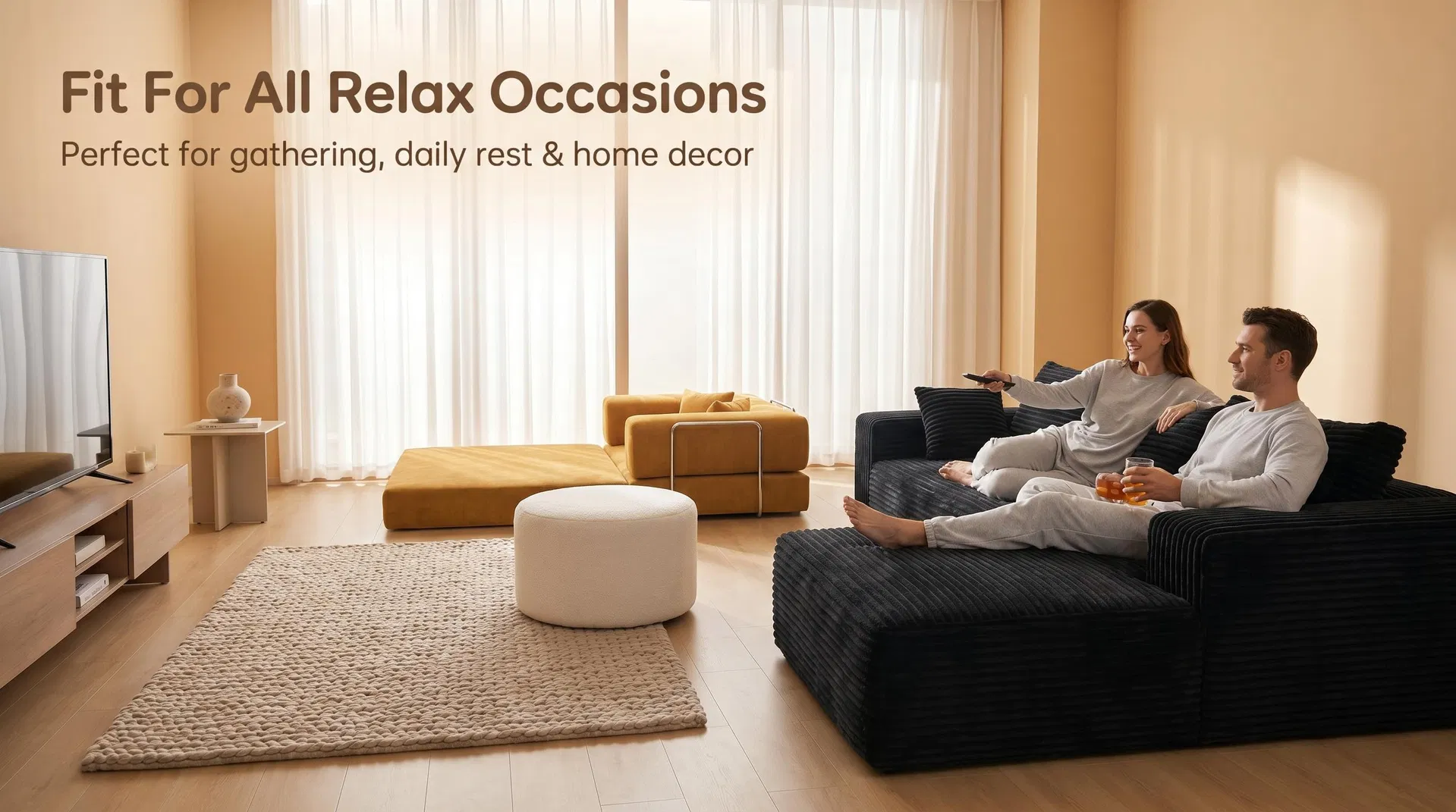 Sofá modular em L moderno, seccional preguiçoso, canto, comprimido, espuma de alta densidade, esponja macia, para sala de estar, lazer em casa, para lounge, hotel e apartamento