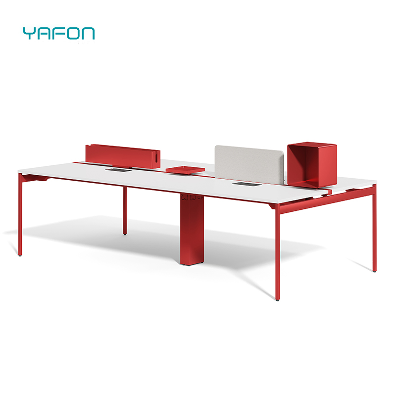 Móvel de Escritório Moderno Mesa de Computador em Painel de Partículas 4 Mesa de Escritório para 4 Estação de Trabalho