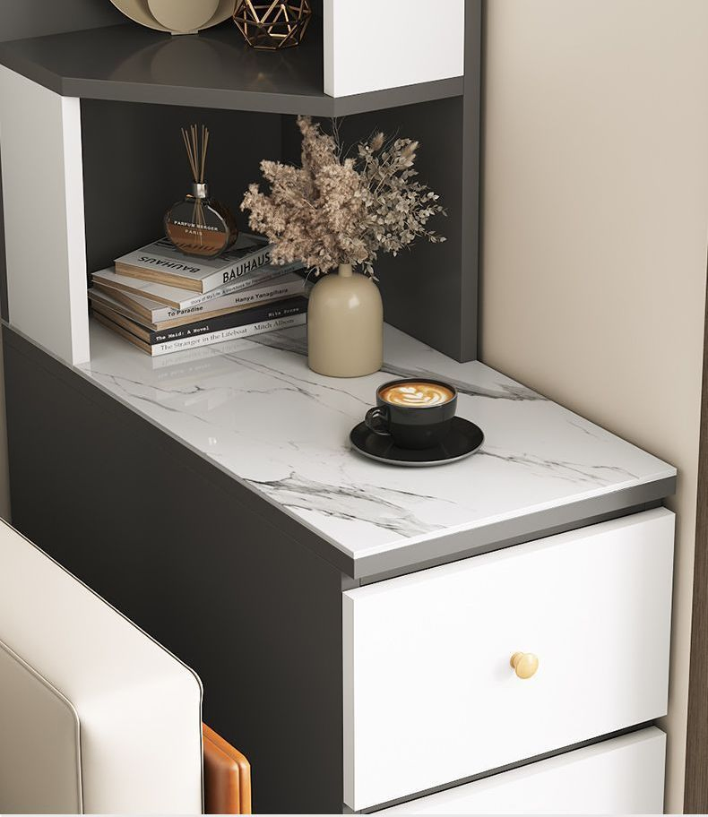Venda Quente Novo Design Mesa de Cabeceira de Grande Capacidade em Painel de Densidade com Figura Slim