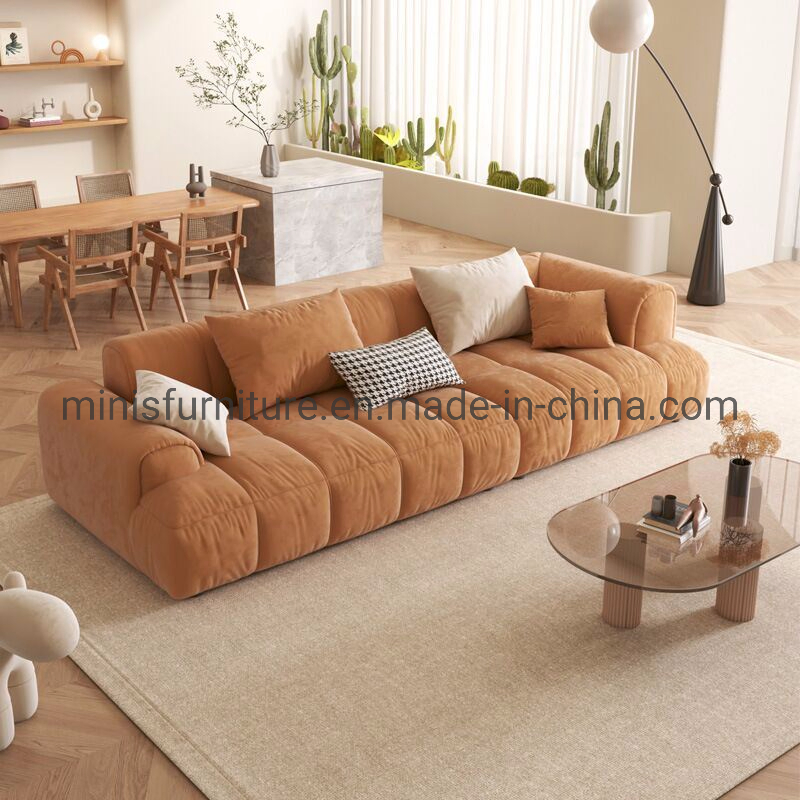 Sofá moderno e confortável para sala de estar, móvel, sofá de três ou quatro lugares, couch marrom