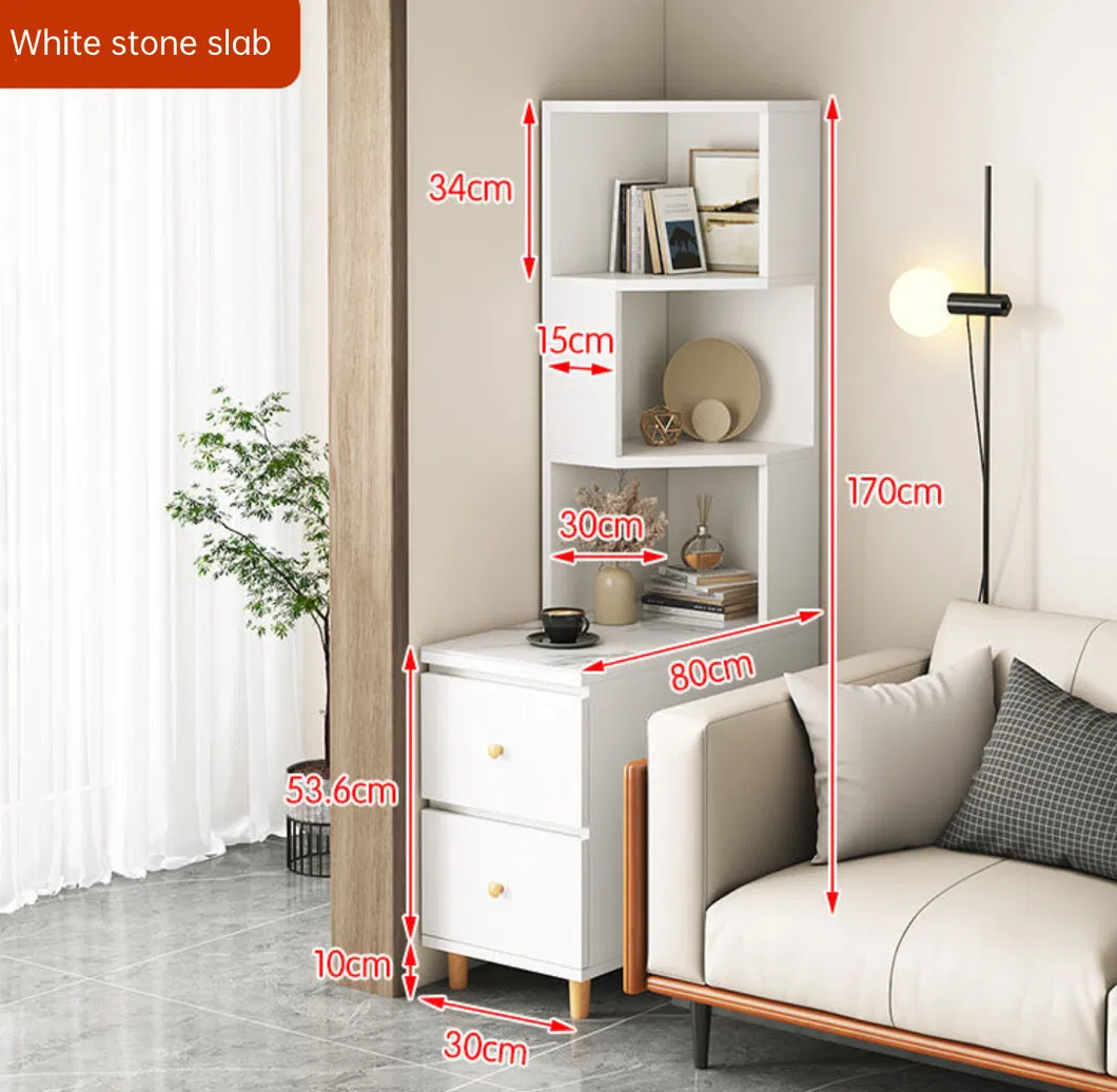 Venda Quente Novo Design Mesa de Cabeceira de Grande Capacidade em Painel de Densidade com Figura Slim