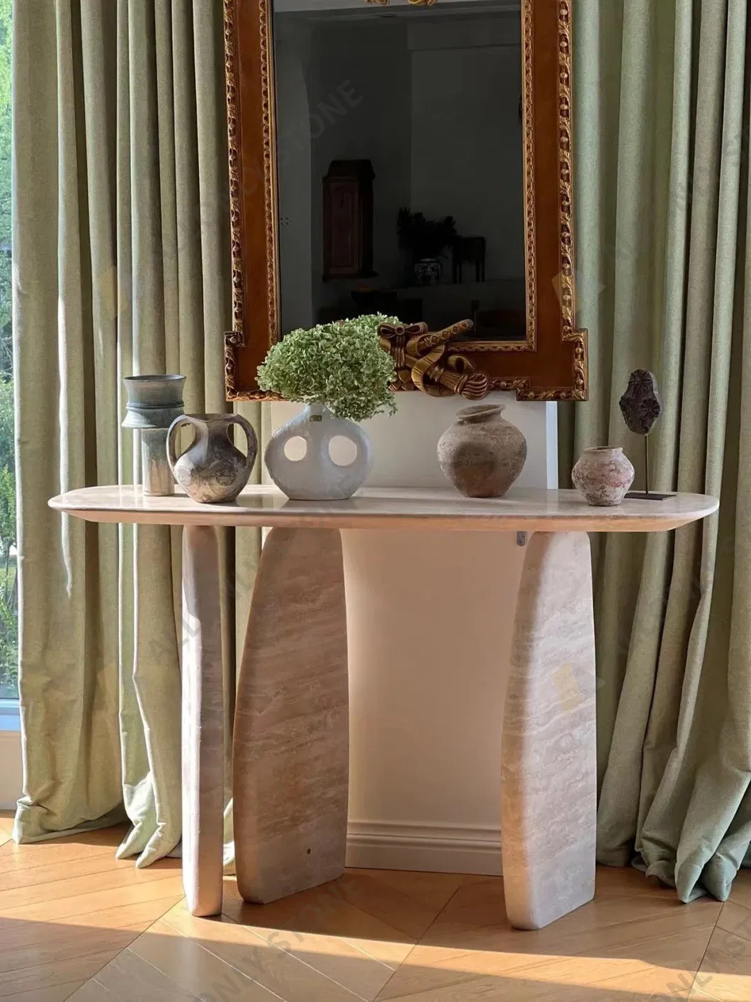 Mesa de Consola de Mármore Preto Napoleão, Decorativa, de Pedra Natural de Alto Padrão, para Corredor Longo, Mobiliário de Sala de Estar