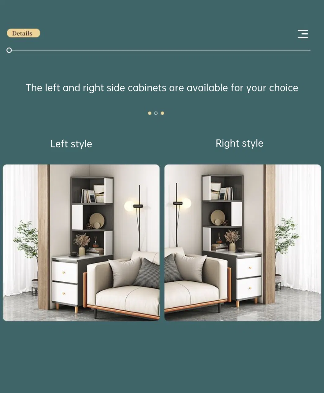 Venda Quente Novo Design Mesa de Cabeceira de Grande Capacidade em Painel de Densidade com Figura Slim