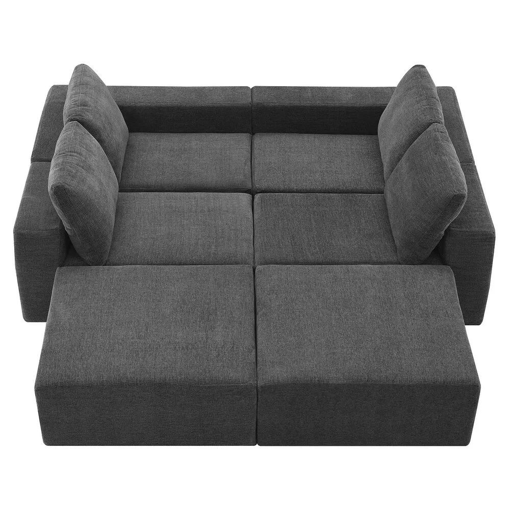 Conjunto de Sofás de Tecido Comprimido para Sala de Estar Moderna 3 Estilo Minimalista