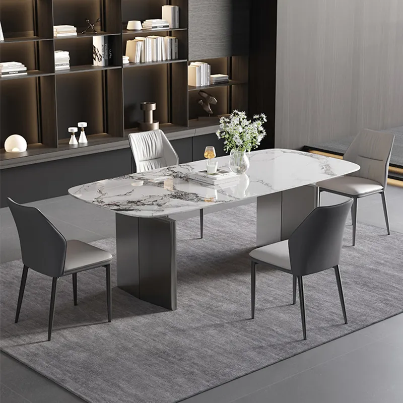 Mesa de Jantar por Atacado Móveis Design Moderno Mesa de Jantar em Pedra Sinterizada para Cozinha de Casa