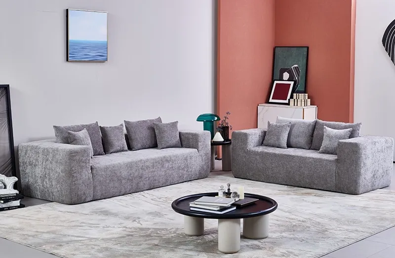 Sofá de Tecido Seccional Modular Sofá Cama Comprimido Conjunto 8