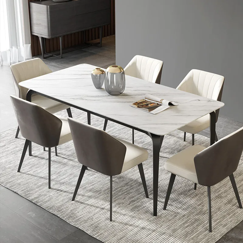 Mesa de Jantar por Atacado Móveis Design Moderno Mesa de Jantar em Pedra Sinterizada para Cozinha de Casa
