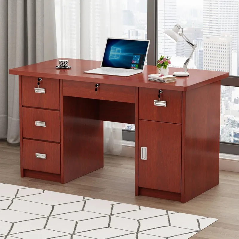 Mesa de escritório moderna dobrável personalizada e barata em madeira para computador executivo