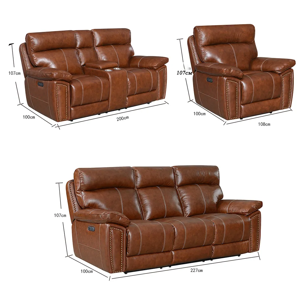 Conjunto de Sofá Recliner Elétrico com Ajuste Automático para Móveis de Sala de Estar