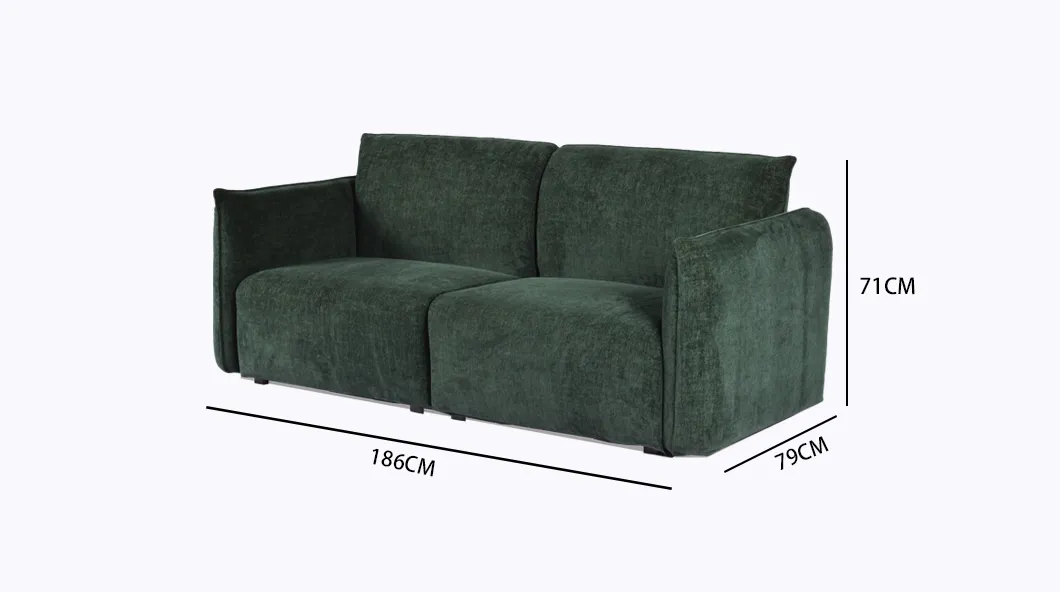 Sofá compacto de dois lugares em tecido e couro, elegante, de luxo suave, moderno, estilo japonês, ecológico, líder de indústria para sala de estar, móveis para casa