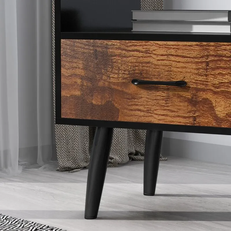 Mesa de cabeceira moderna de madeira maciça de luxo com design nórdico