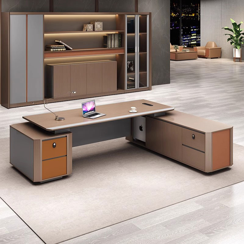 Mesa de Escritório Liyu Móveis CEO Mesa de Computador Mesas Executivas à Venda com Mesa Lateral Fixa Mesa de Escritório em L