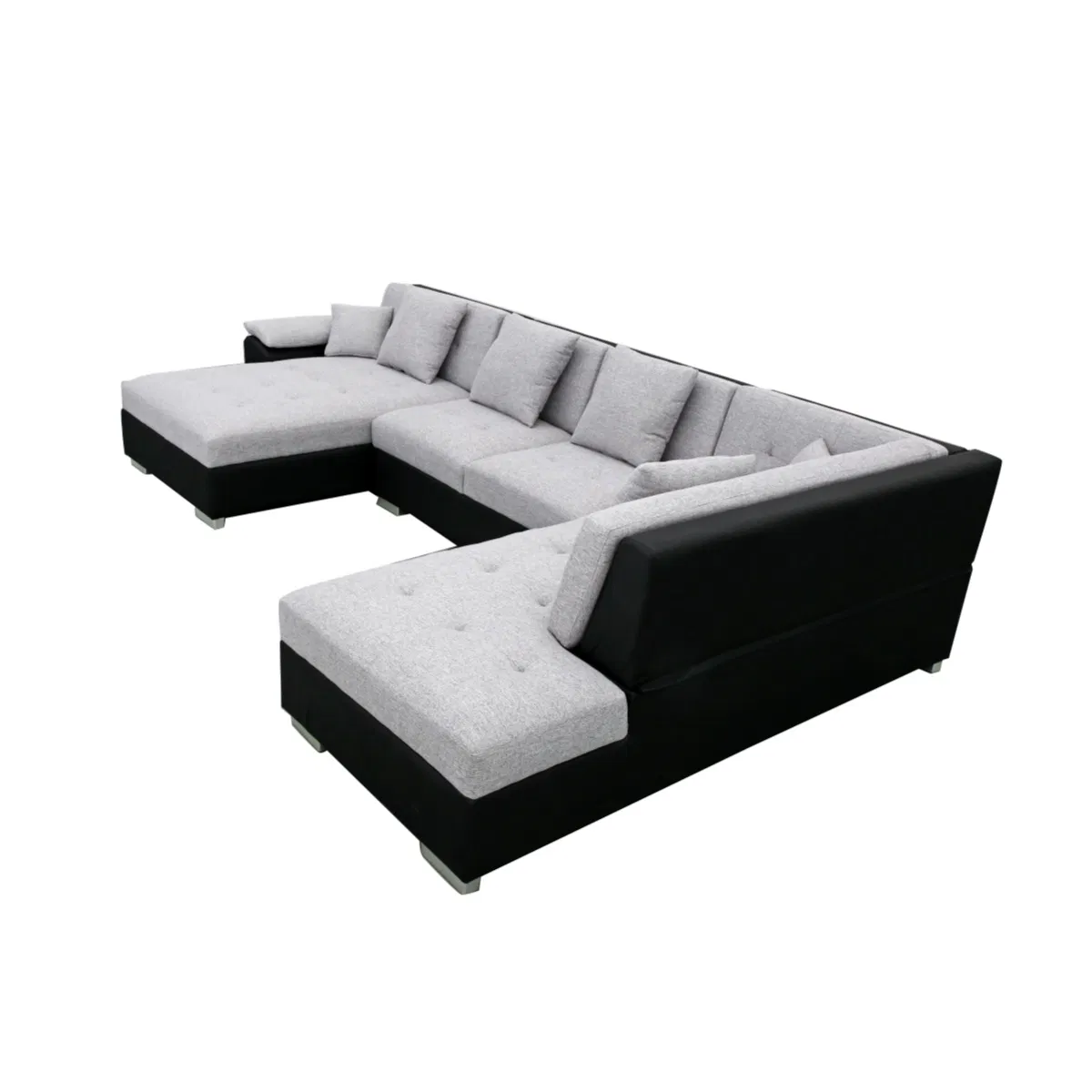 Sofá Seccional Modular em U Confortável Personalizável para Sala de Estar