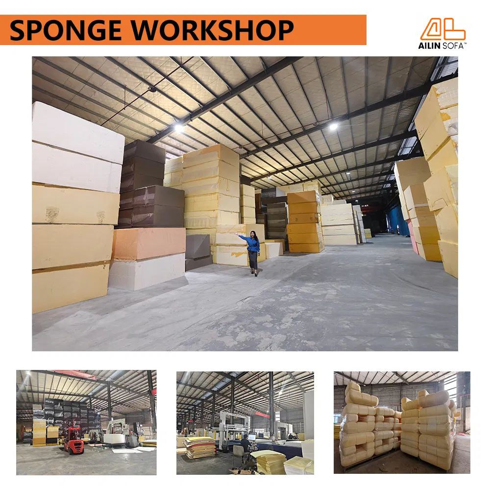Conjunto de Sofá Modular Comprimido a Vácuo para Sala de Estar em Espuma Pura com Pernas de Metal