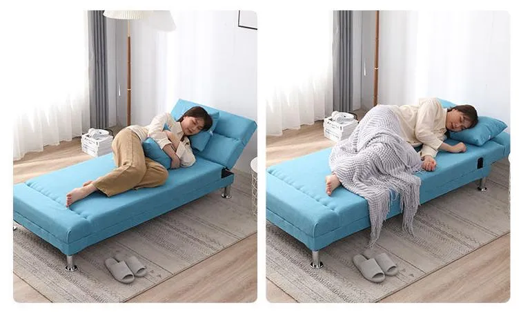 Sofá-cama dobrável de veludo de couro macio barato para sala de estar