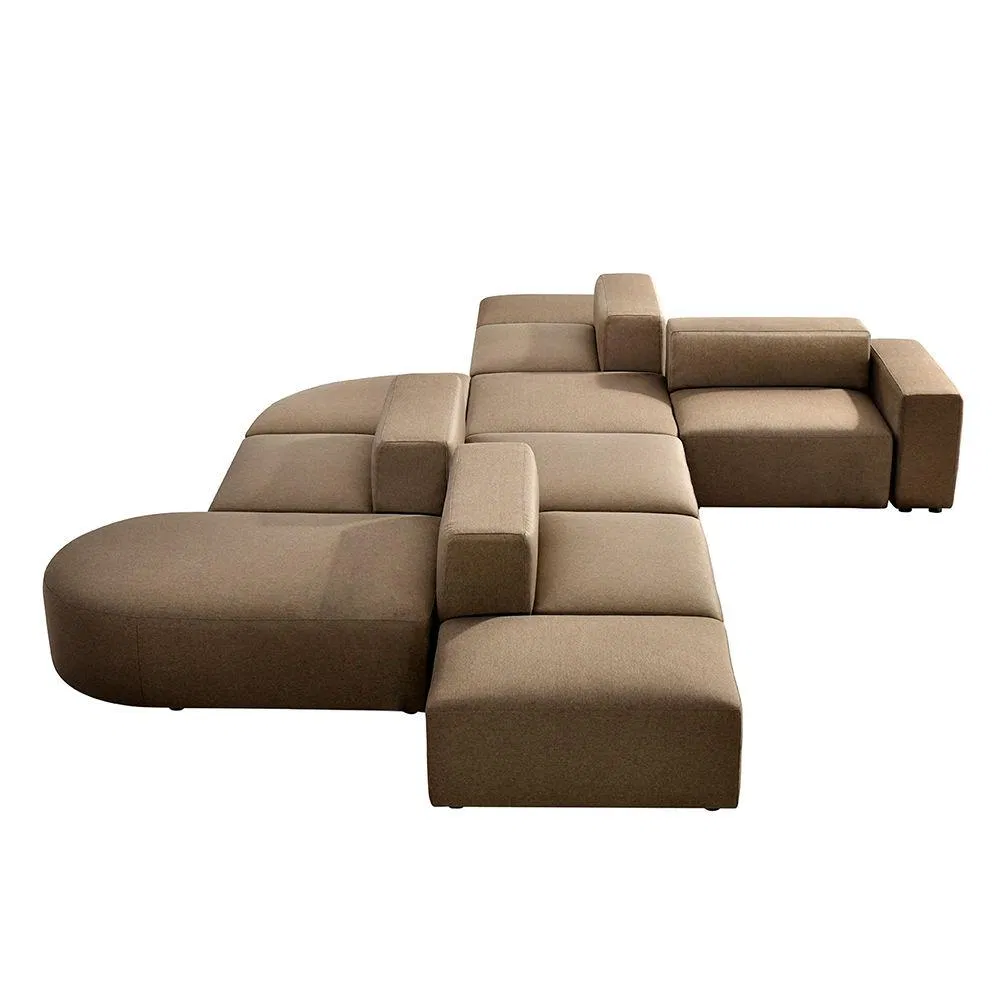 Sofá de Lounge de Escritório e Hotel Estilo Moderno em Couro para Sala de Espera Sofá Modular Curvo para Escritório