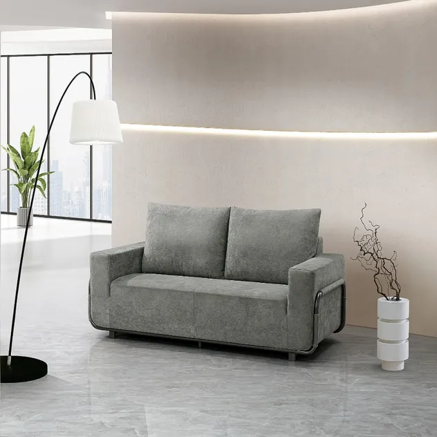 Conjunto de Sofá Modular Comprimido a Vácuo para Sala de Estar em Espuma Pura com Pernas de Metal