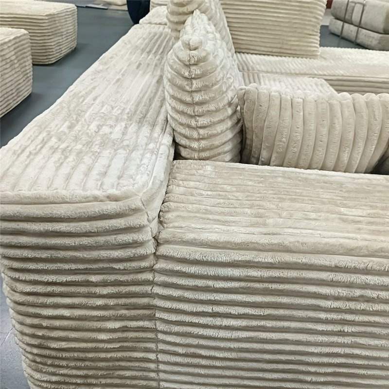 Sofá Seccional Cama em L Comprimido para Móveis Wk, Sofás Modulares para Interior e Exterior