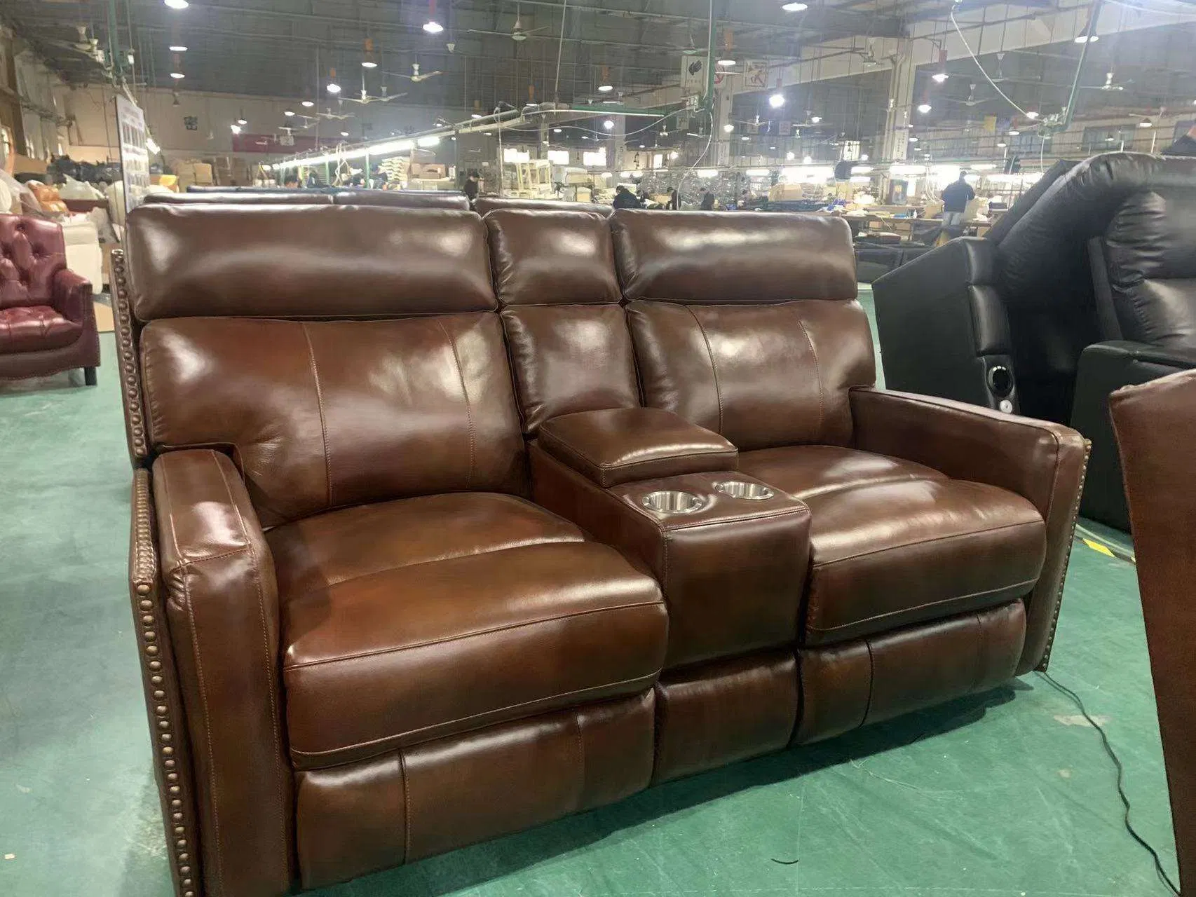 Sofá Recliner Elétrico de Luxo Moderno 3 Lugares para Sala de Estar Móveis de Escritório