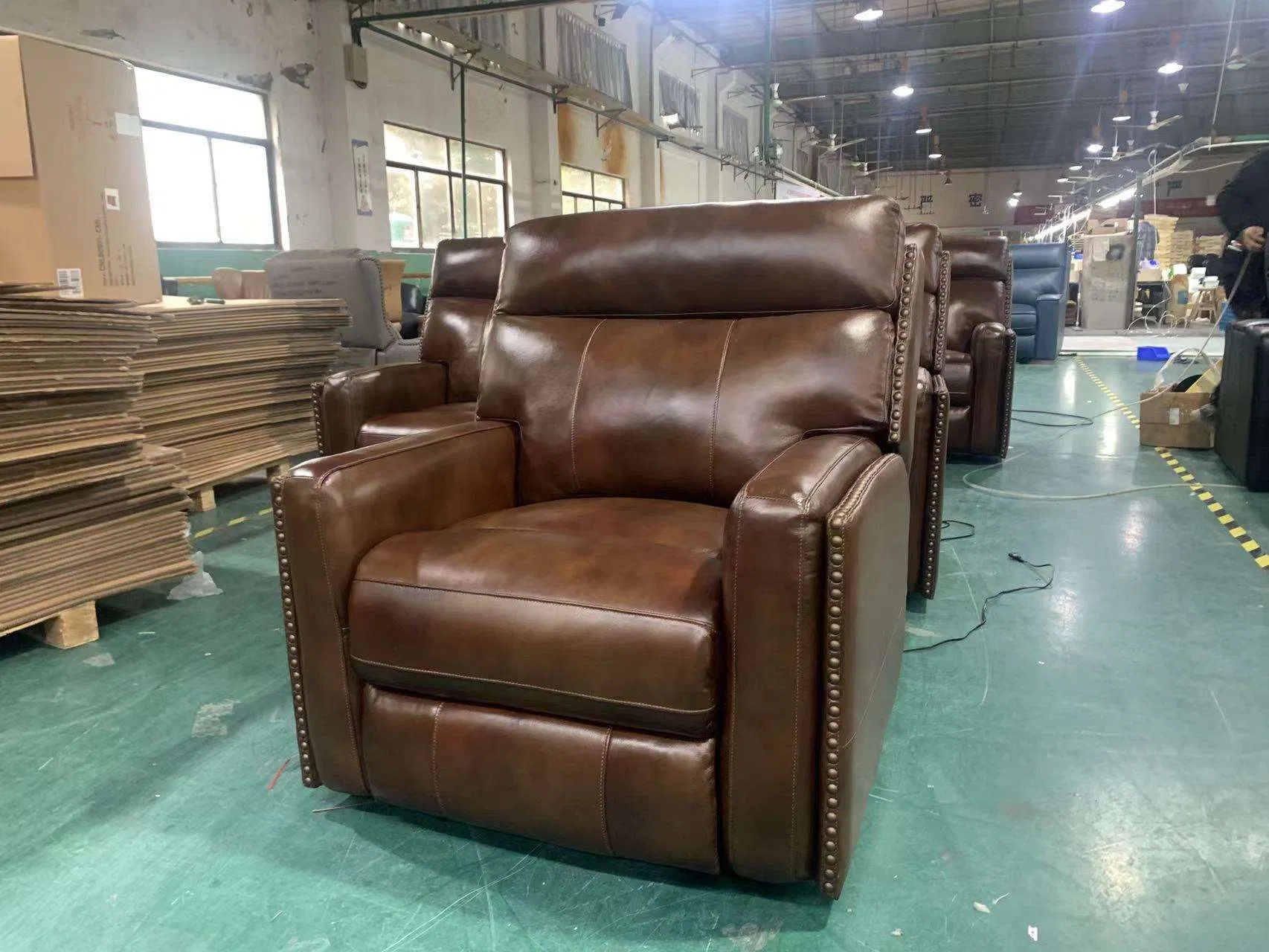 Sofá Recliner Elétrico de Luxo Moderno 3 Lugares para Sala de Estar Móveis de Escritório