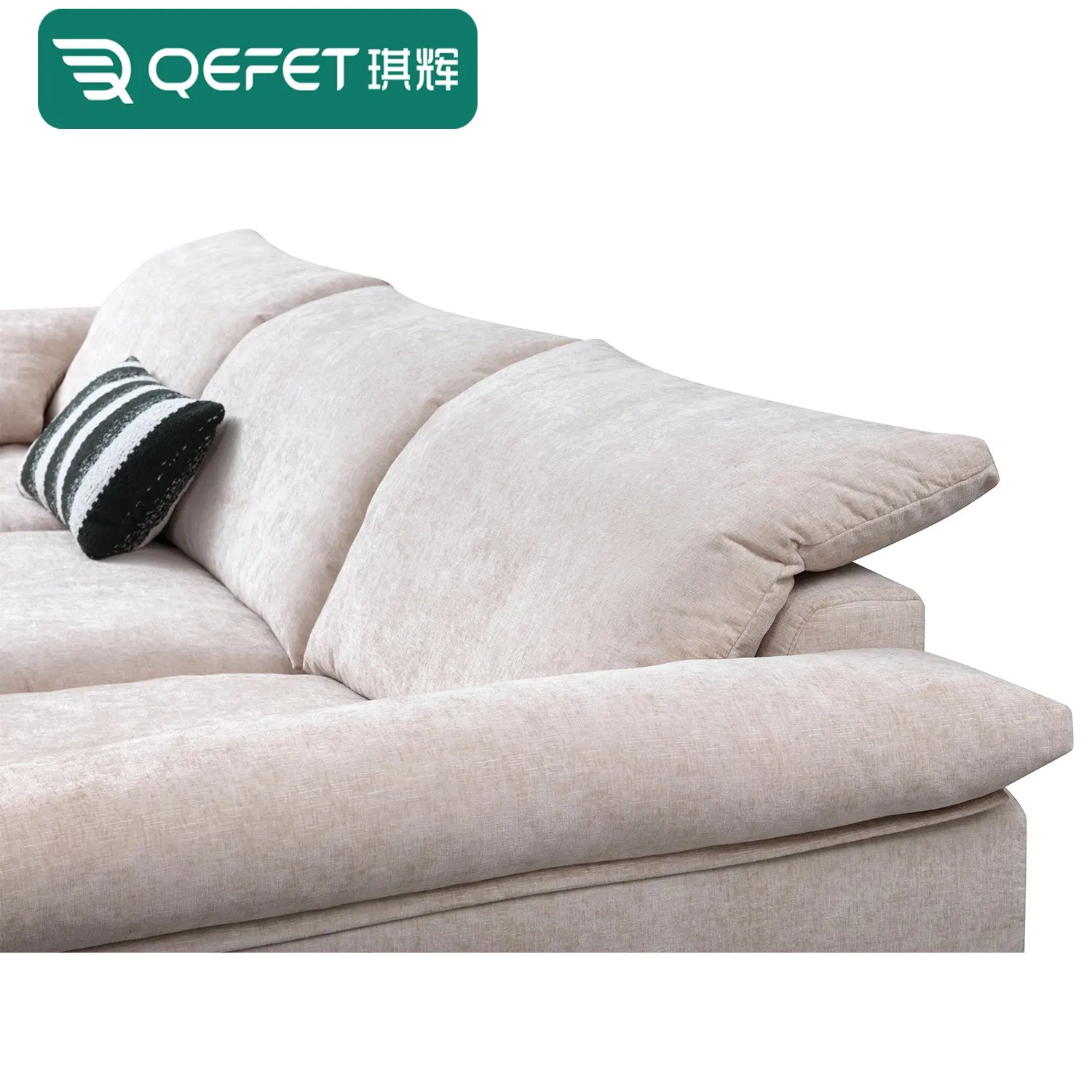 Conjunto de Sofá de Lazer para Sala de Estar da Fábrica de Móveis de Foshan, Sofá Cama com Estrutura de Madeira Sólida, Recheio de Espuma, Pluma de Látex e Partículas, Tecido de Veludo Chenille e Algodão