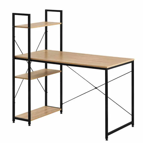 Mesa de Escrita de Chipboard por Atacado, Mesa de Computador para Casa, Estante, Mesa de Computador