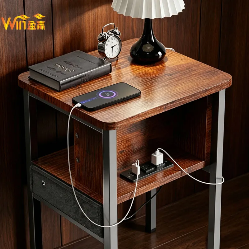 Mesa de cabeceira removível de estilo minimalista, prática para sala de estar, mesa lateral ao sofá