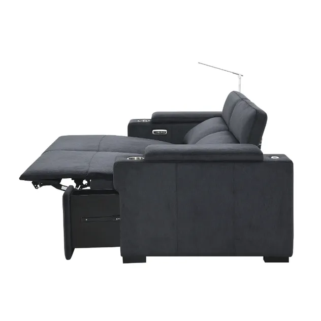 Sofá reclinável de cinema em casa com tecido luxuoso para conforto absoluto
