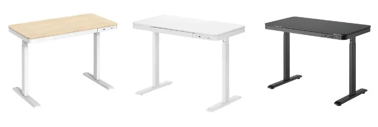 Mesa de jogos elétrica ergonômica ajustável em altura com motor único inteligente, com gaveta e portas USB, para escritório em casa e computador portátil, com elevação para sentar e ficar em pé