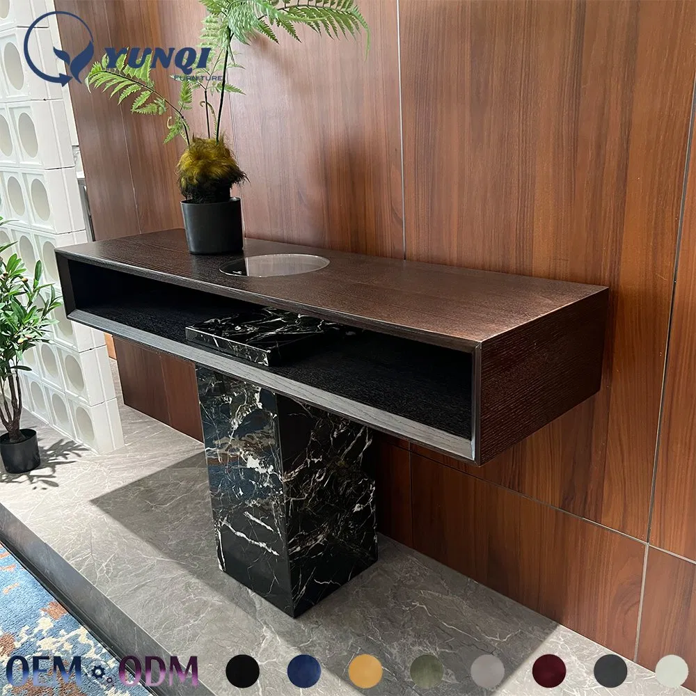 Móveis de Sala de Estar de Design Moderno Luxuoso Decoração de Casa Mesa de Entrada com Topo de Mármore Mesa de Consola de Corredor