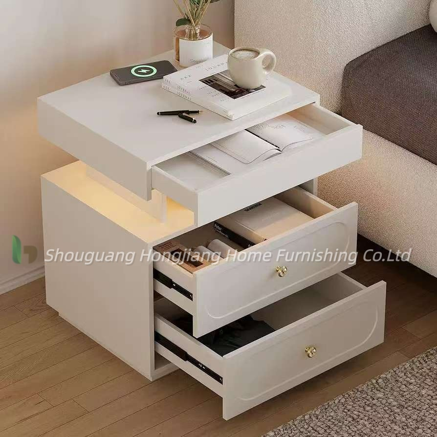 Mesa de cabeceira moderna simples de alta qualidade estilo creme para o quarto