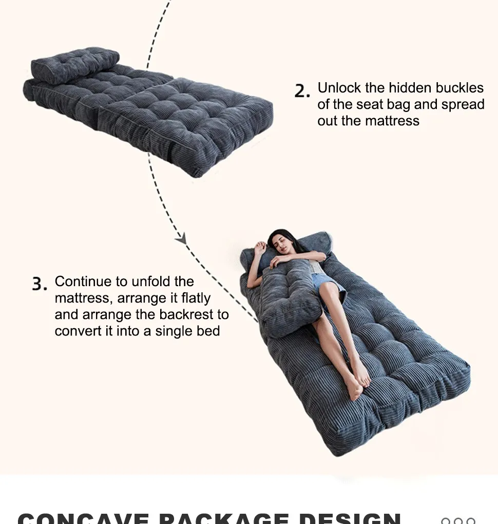 Sofá-cama dobrável, cadeira conversível com suporte para as costas e travesseiro futon, sofá dobrável para uso em sala de estar/visitas/escritório em casa, cama cadeira dobrável