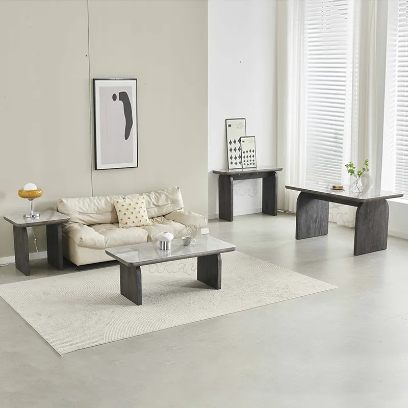 Mesa de Jantar Contemporânea Nórdica 6 Retangular MDF Villa Homestay Mesa de Jantar Mobiliário Nórdico
