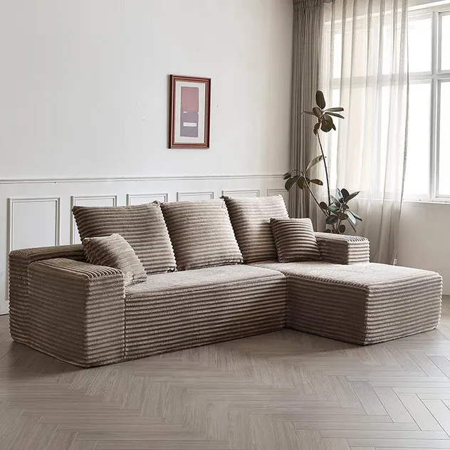 Sofá Comprimido Estiloso com Design Modular Multifuncional para Conforto