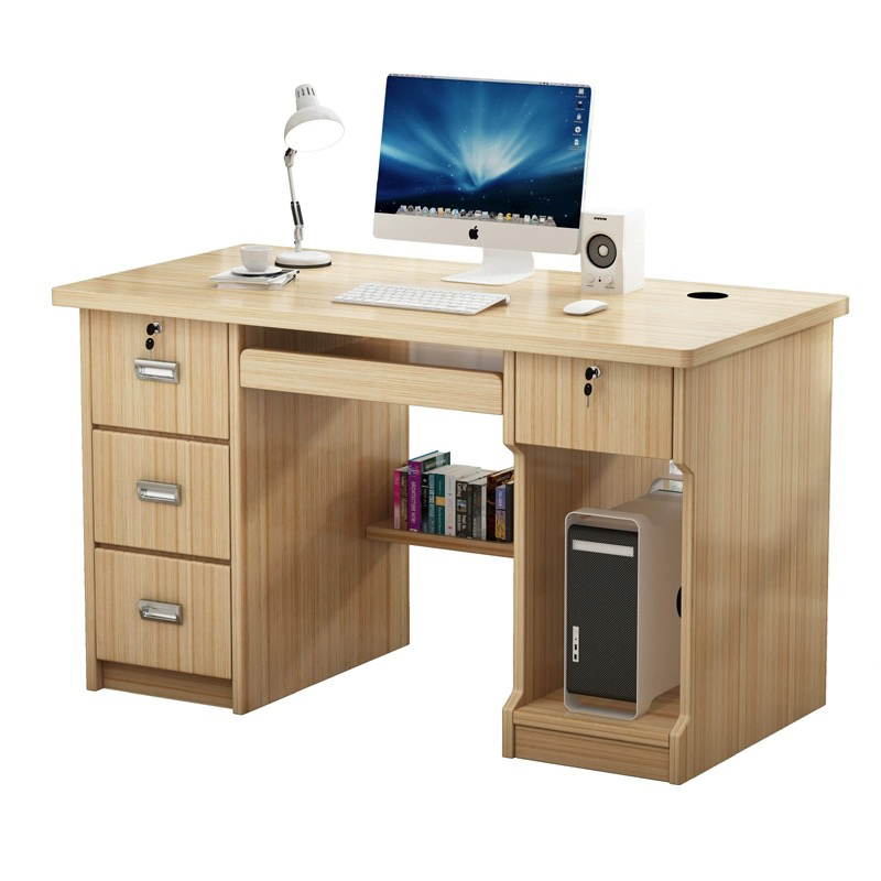 Mesa de escritório moderna dobrável personalizada e barata em madeira para computador executivo