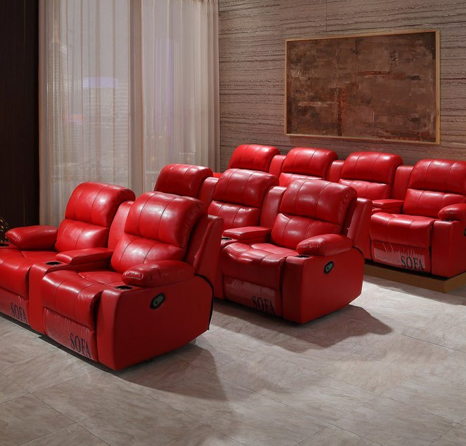 Cadeira de Cinema Reclinável em Couro para Home Theater por Atacado para Sala de Estar