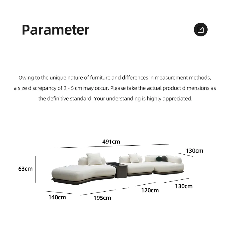 Sofá e Cadeira Modular de Formato Irregular de Luxo