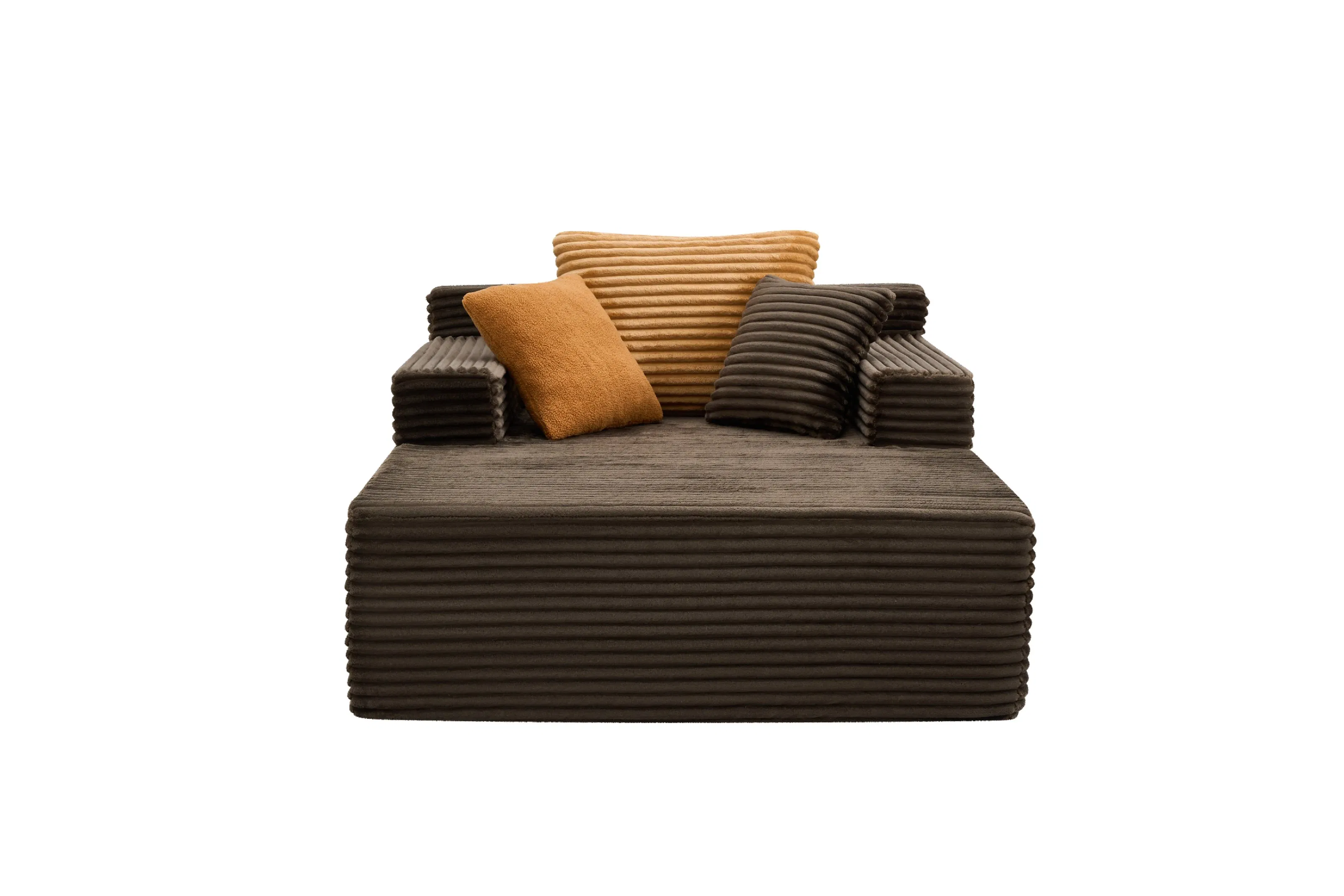 Sofá-cama de corduroy comprimido, sofá sleeper de assento profundo sem montagem, amigável para pets