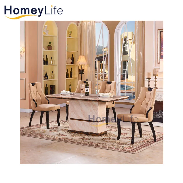 Conjunto de Jantar Vintage Acessível com Mesa de Consola de Tampo de Mármore Sólido