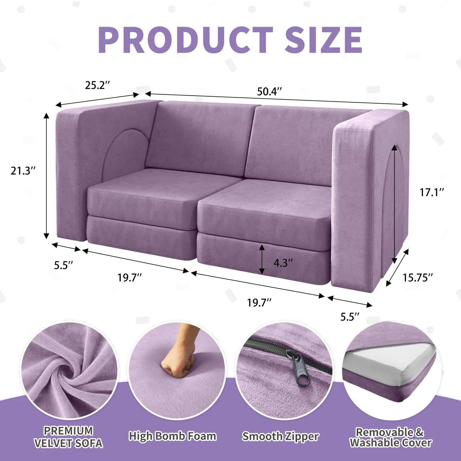 Sofá Modular Infantil Conversível Brincalhão e Aconchegante