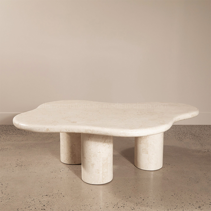 Mesa Lateral Redonda de Mármore Luxuosa para Casa