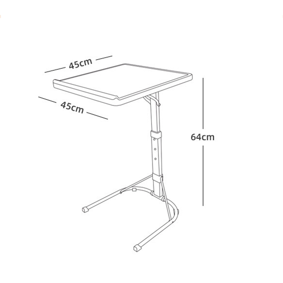 Mesa portátil ajustável dobrável de plástico preto multifuncional para laptop ao lado da cama