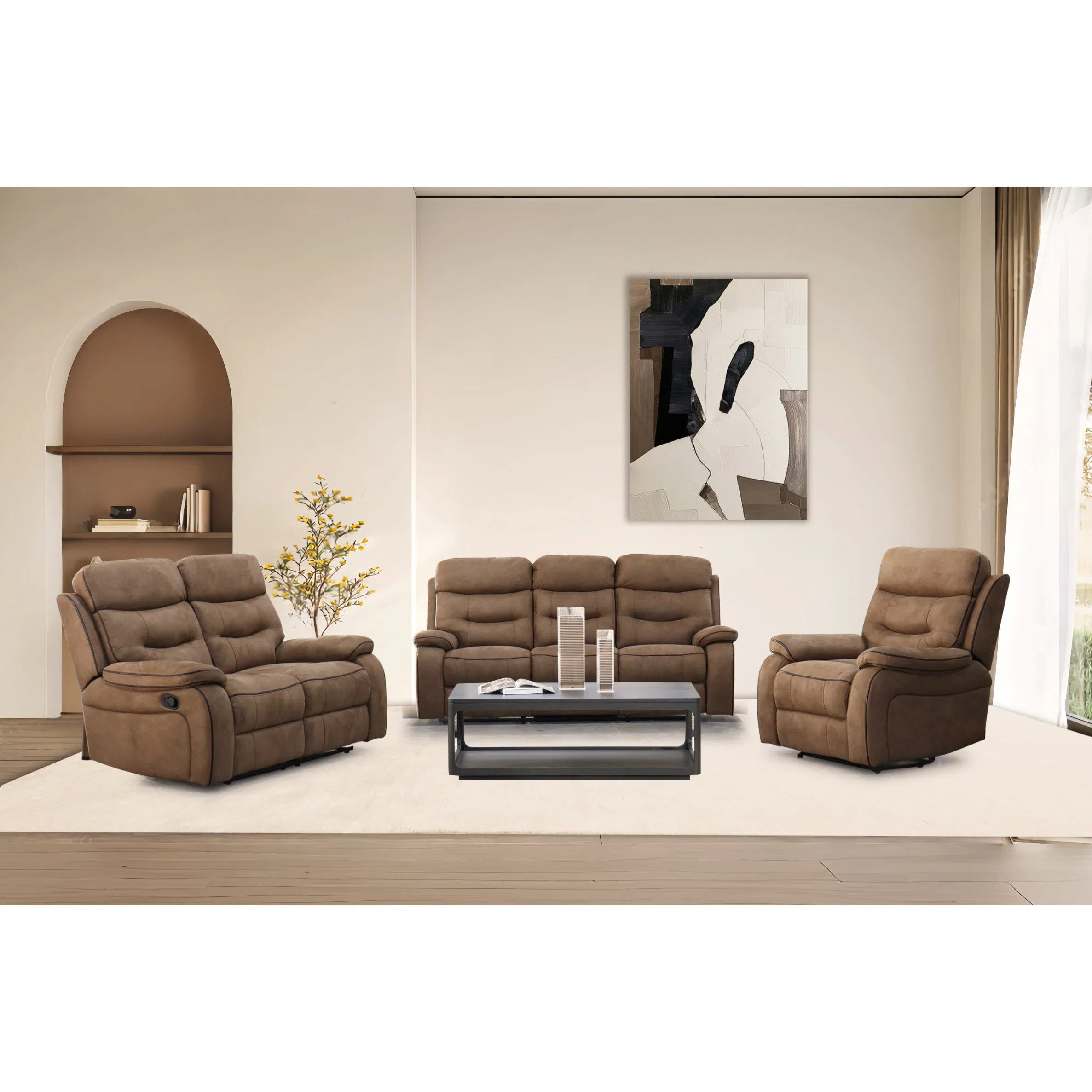Sofá Reclinado Moderno Móveis para Casa Loveseat Sofá Motion Sofá Recliner Elétrico Conjunto