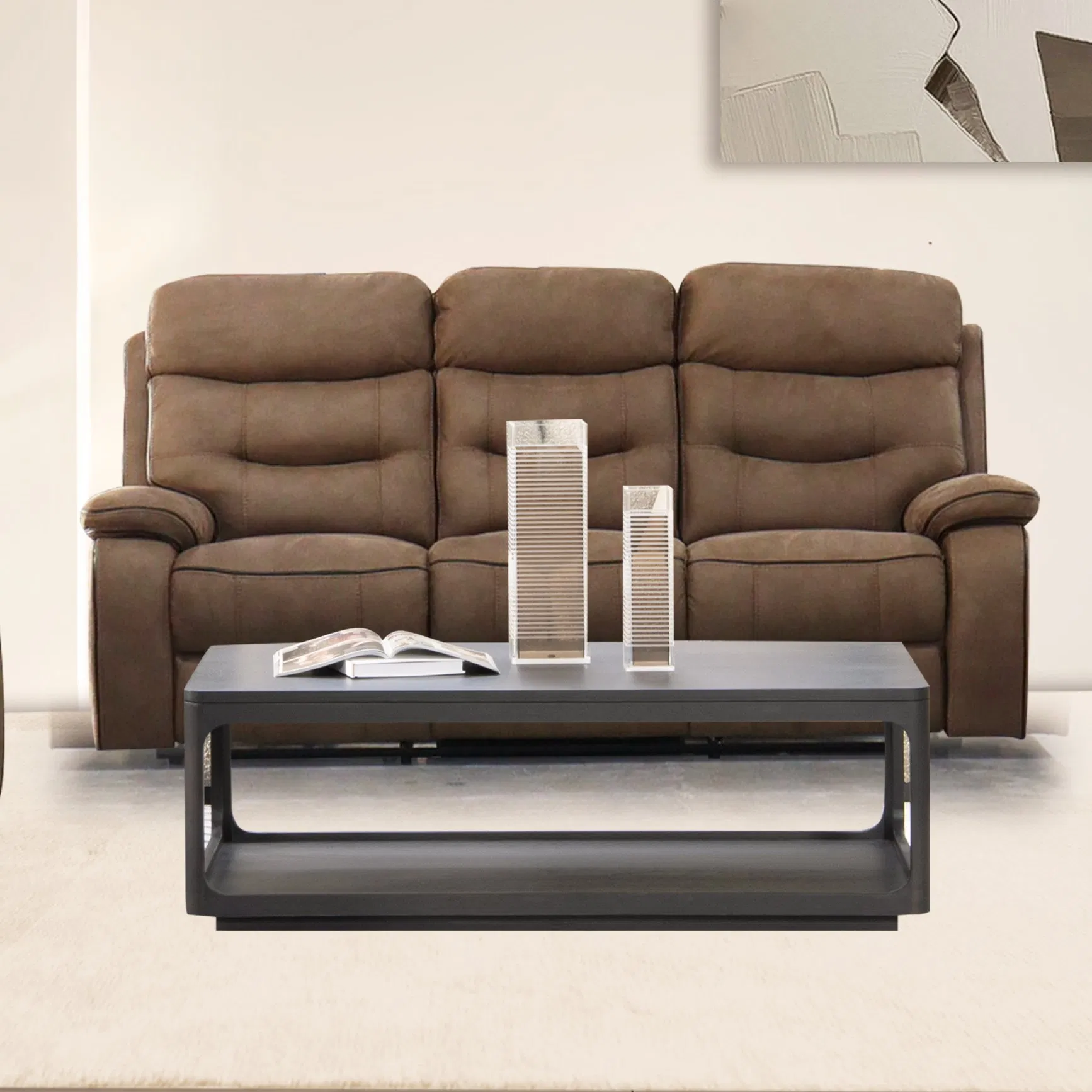 Sofá Reclinado Moderno Móveis para Casa Loveseat Sofá Motion Sofá Recliner Elétrico Conjunto