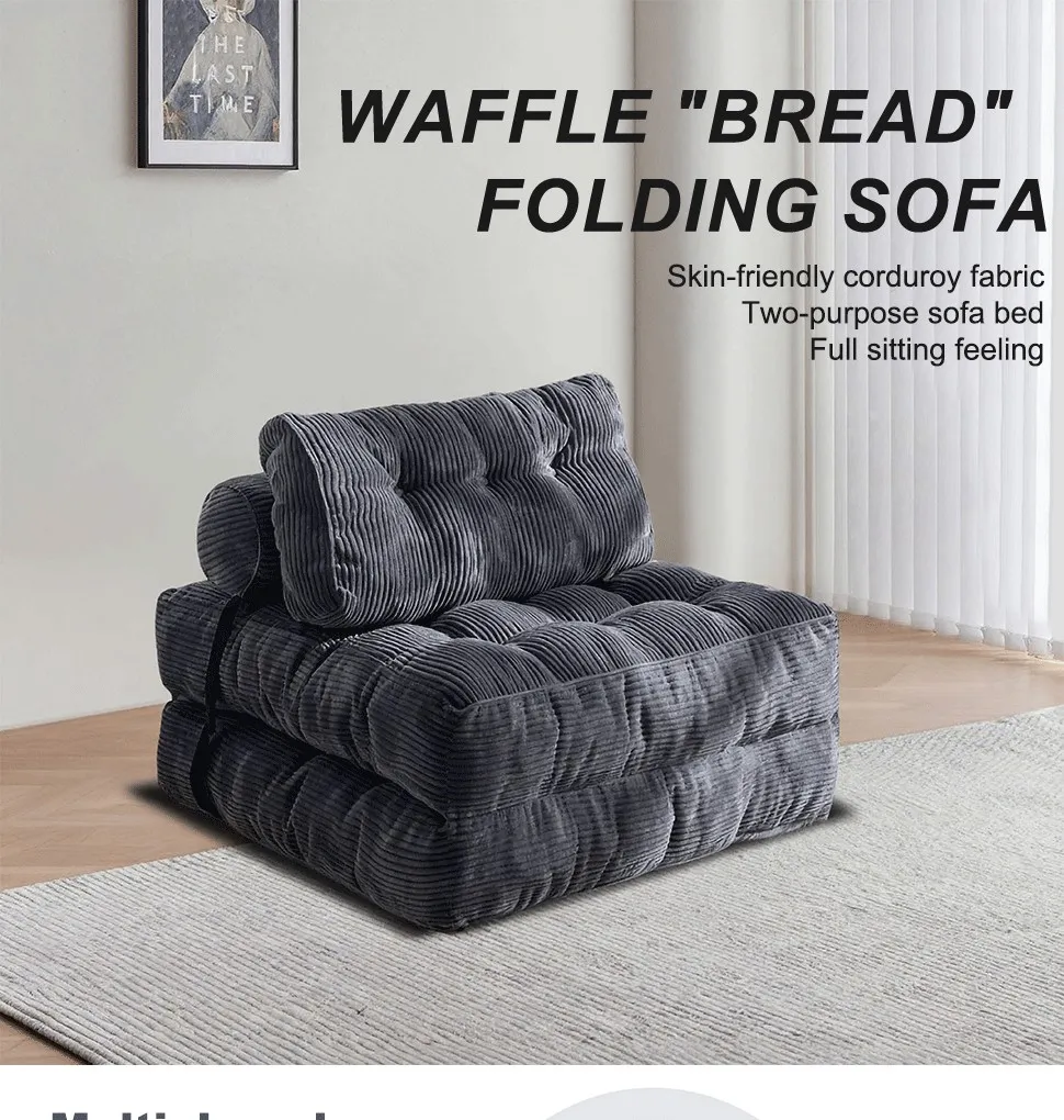Sofá-cama dobrável, cadeira conversível com suporte para as costas e travesseiro futon, sofá dobrável para uso em sala de estar/visitas/escritório em casa, cama cadeira dobrável