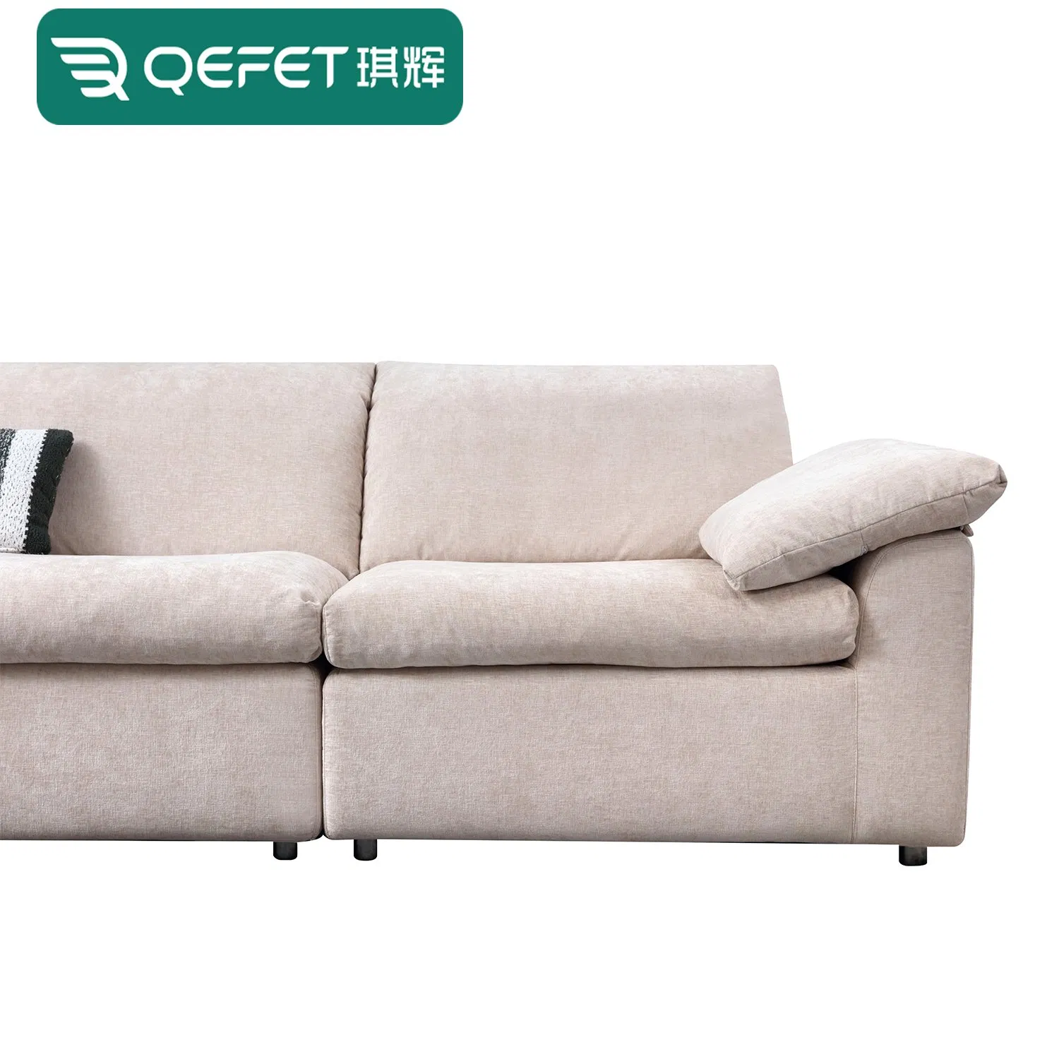 Conjunto de Sofá de Lazer para Sala de Estar da Fábrica de Móveis de Foshan, Sofá Cama com Estrutura de Madeira Sólida, Recheio de Espuma, Pluma de Látex e Partículas, Tecido de Veludo Chenille e Algodão