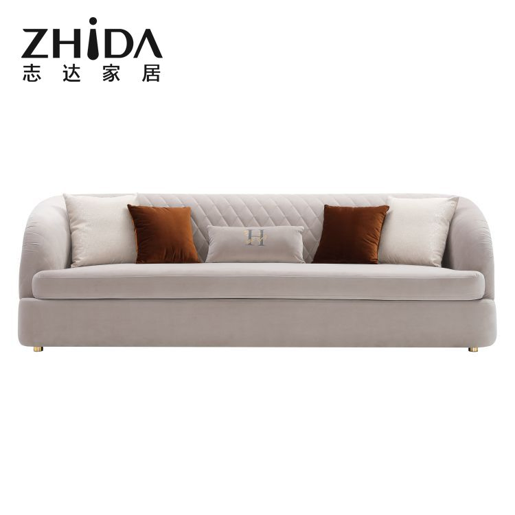 Sofá de Luxo Leve Estilo Italiano para 4/2/1 Lugares, Sofá de Sala de Estar para Villa/Hotel/Departamento de Alto Padrão em Grande Venda