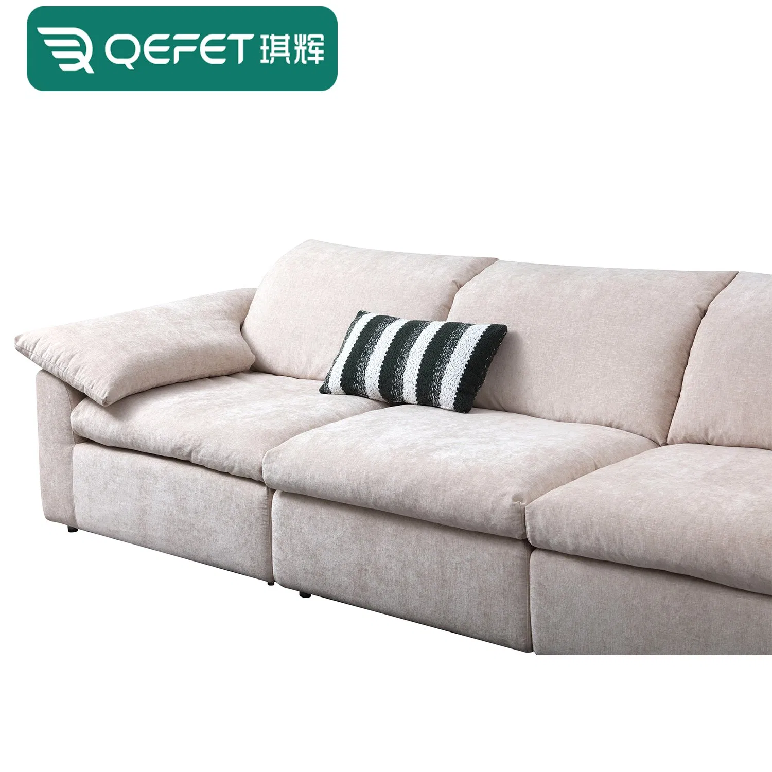 Conjunto de Sofá de Lazer para Sala de Estar da Fábrica de Móveis de Foshan, Sofá Cama com Estrutura de Madeira Sólida, Recheio de Espuma, Pluma de Látex e Partículas, Tecido de Veludo Chenille e Algodão