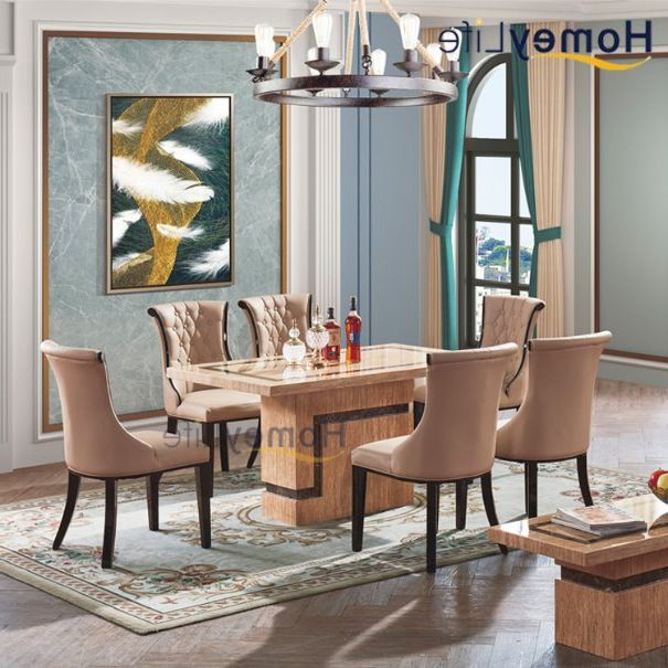 Conjunto de Jantar Vintage Acessível com Mesa de Consola de Tampo de Mármore Sólido